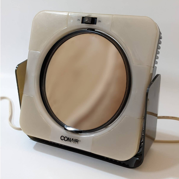Vintage 1980's Conair Light Up Vanity 2-Way Mirror Brown and Cream - Picture 5 of 10